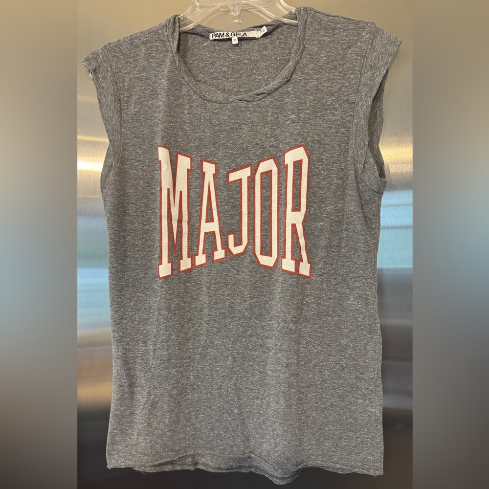 Pam & Gela Heather Grey MAJOR Grey T-Shirt. XS. A+ Condition.